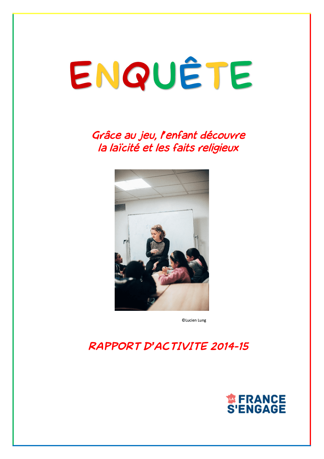 Couverture du rapport d'activités 2014-2015