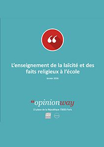 Capture de la première page de l'étude "L’enseignement de la laïcité et des faits religieux à l’école"